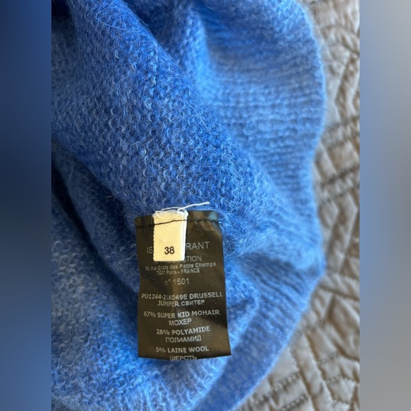 Isabel Marant Etoile  Drussell Ombré Mohair-blend Sweater Blue Size 38 - Picture 7 of 7